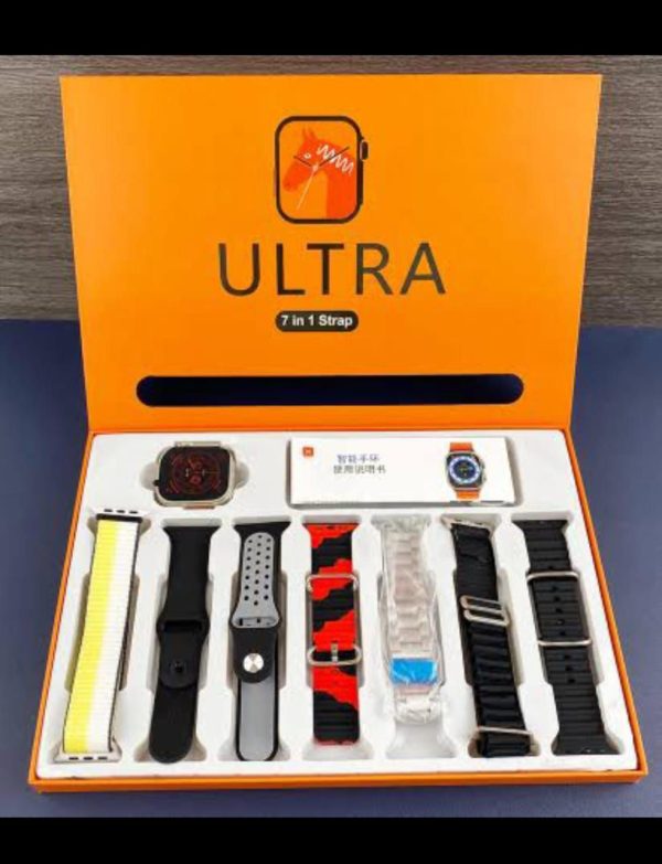 Ultra 7 In 1 Straps 2.1 Inch Hd Screen & Bluetooth Calling Smart Watch