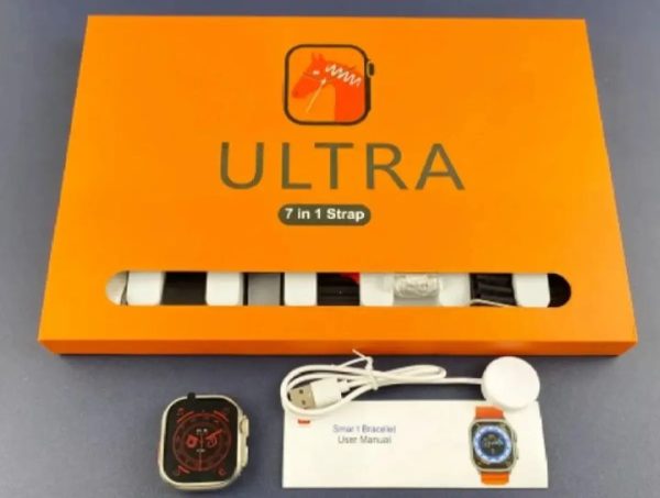 Ultra 7 In 1 Straps 2.1 Inch Hd Screen & Bluetooth Calling Smart Watch